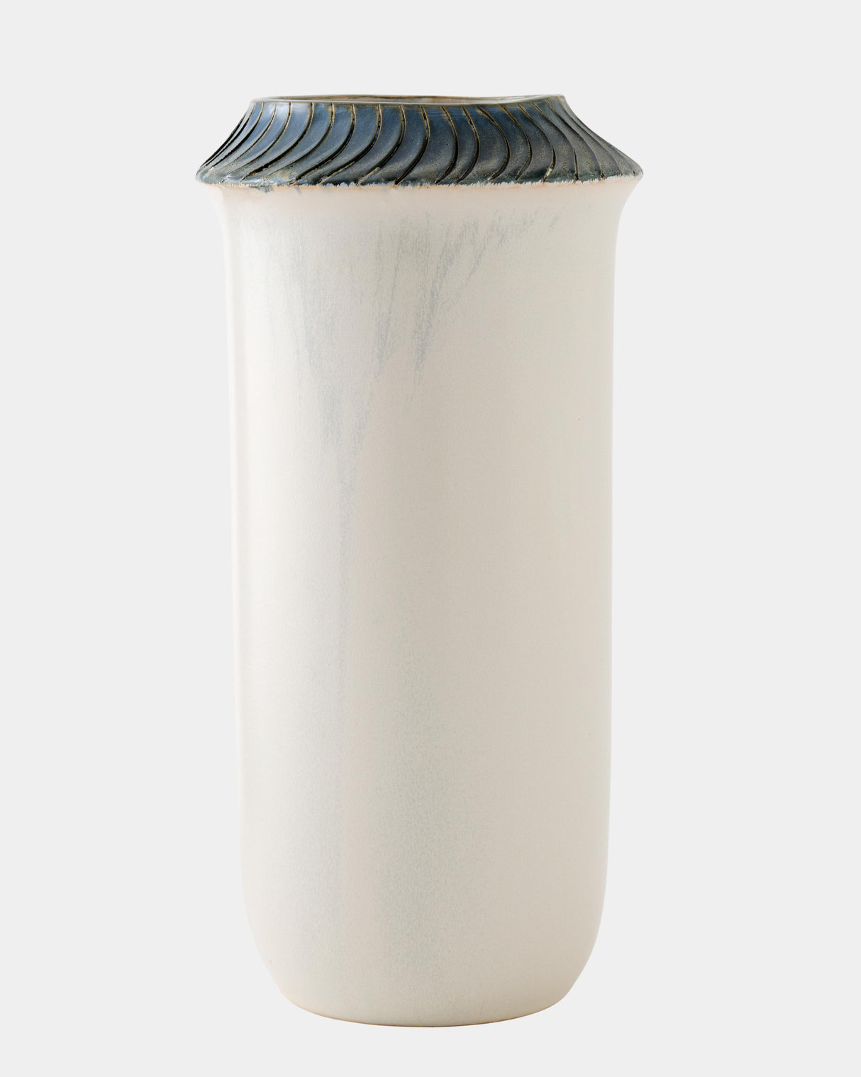 Surya GV Aiden Aiden Etched Blue Rimed Vase-Lg 13"H x 6"W x 6"D Vase