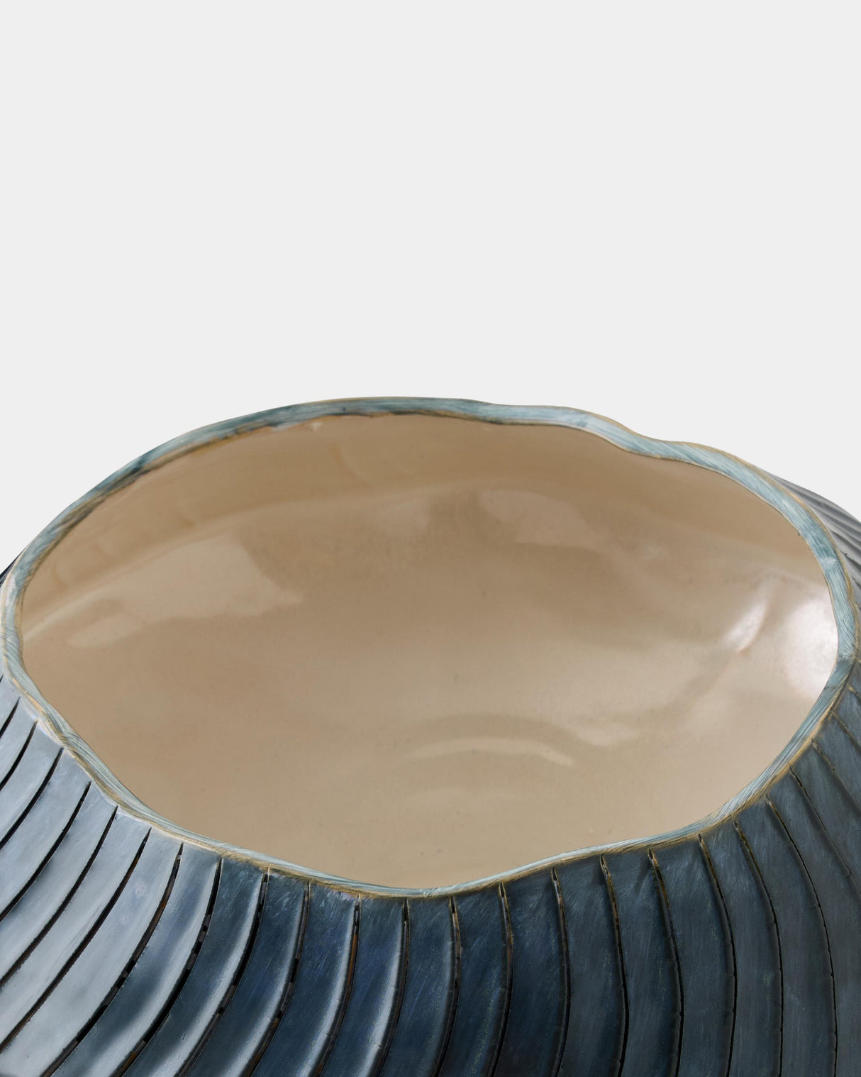 Surya GV Aiden Aiden Etched Blue Rimed Planter 5"H x 12"W x 12"D Decorative Bowl