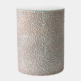 Surya GV Calcasieu Ferradas Stone Stool-Shiny Gray/White 19"H x 13"W x 13"D Accent Table