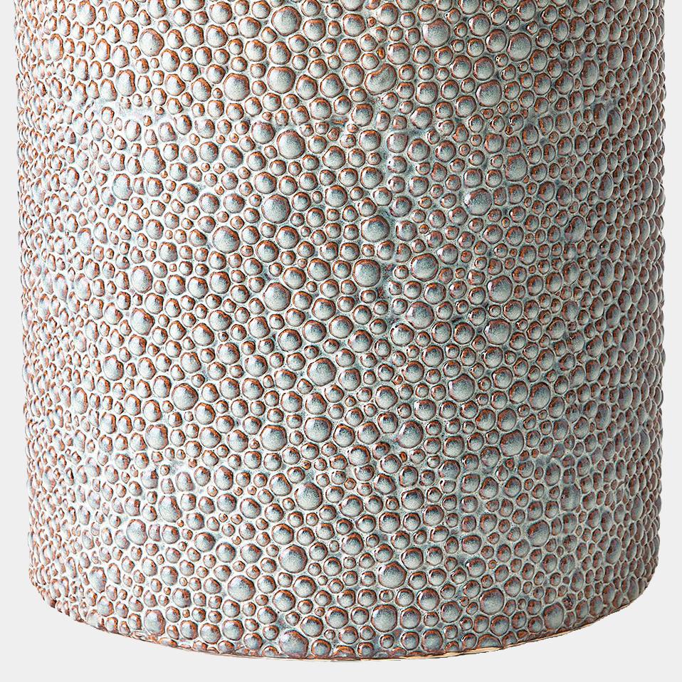 Surya GV Calcasieu Ferradas Stone Stool-Shiny Gray/White 19"H x 13"W x 13"D Accent Table