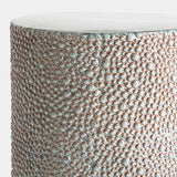Surya GV Calcasieu Ferradas Stone Stool-Shiny Gray/White 19"H x 13"W x 13"D Accent Table