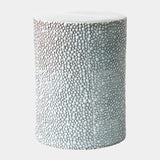 Surya GV Calcasieu Ferradas Stone Stool-Shiny Blue/White 19"H x 13"W x 13"D Accent Table