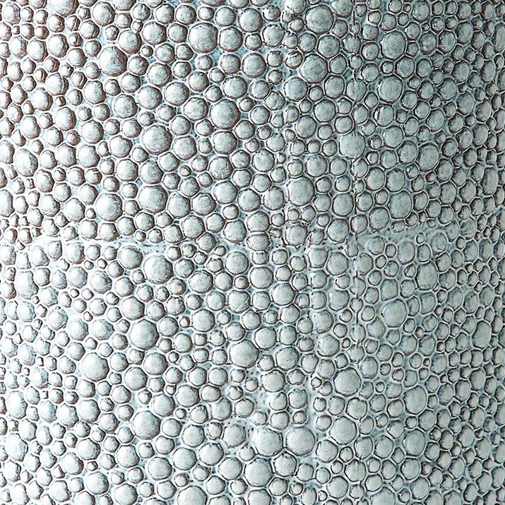 Surya GV Calcasieu Ferradas Stone Stool-Shiny Blue/White 19"H x 13"W x 13"D Accent Table