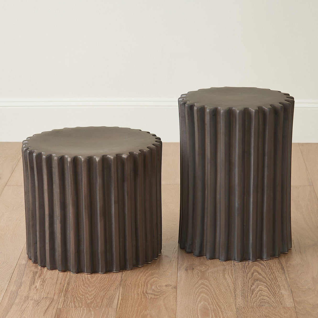Surya GV Perry Perry Gear Stool-Matte Brown 18"H x 13"W x 13"D Accent Table