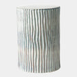Surya GV Bromily Bromily Texture Wave Stool-Shiney Gray 18"H x 12"W x 12"D Accent Table