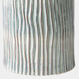 Surya GV Bromily Bromily Texture Wave Stool-Shiney Gray 18"H x 12"W x 12"D Accent Table