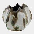 Surya GV Pinched Ceramic Pinched Vase-Green 9"H x 10"W x 10"D Vase
