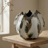Surya GV Pinched Ceramic Pinched Vase-Green 9"H x 10"W x 10"D Vase