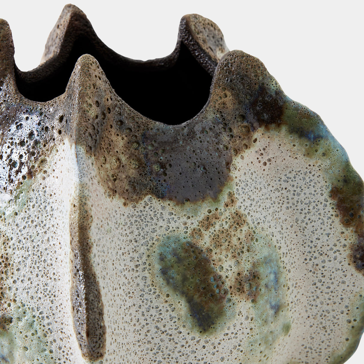 Surya GV Pinched Ceramic Pinched Vase-Green 9"H x 10"W x 10"D Vase