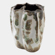 Surya GV Pinched Ceramic Pinched Vase-Green 15"H x 11"W x 11"D Vase