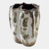 Surya GV Pinched Ceramic Pinched Vase-Green 15"H x 11"W x 11"D Vase