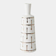 Surya GV Labirinto Labirinto Golden Stripe White Vase 18"H x 6"W x 6"D Vase