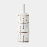 Surya GV Labirinto Labirinto Golden Stripe White Vase 14"H x 4"W x 4"D Vase