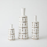 Surya GV Labirinto Labirinto Golden Stripe White Vase 9"H x 4"W x 4"D Vase