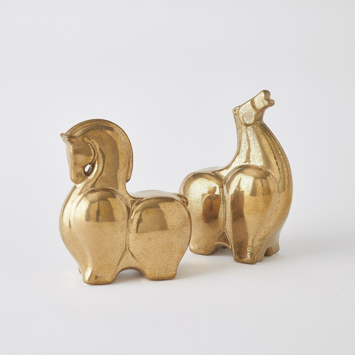 Surya GV Greek Fat Greek Fat Horse-Head Up-Reactive Gold 11"H x 4"W x 8"D Decorative Sculpture