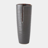 Surya GV Split Split Vase-Metallic Black 13"H x 5"W x 5"D Vase