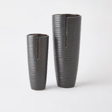 Surya GV Split Split Vase-Metallic Black 13"H x 5"W x 5"D Vase