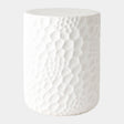 Surya GV Brorie Brorie Chiseled Garden Stool-White 20"H x 15"W x 15"D Garden Stool