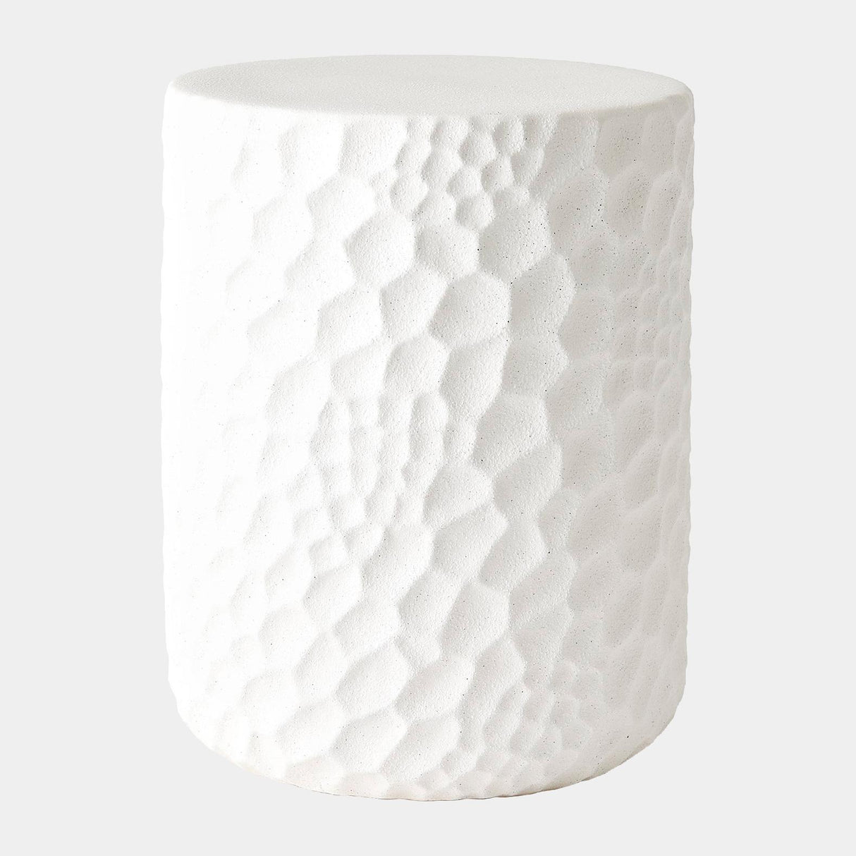 Surya GV Brorie Brorie Chiseled Garden Stool-White 20"H x 15"W x 15"D Garden Stool
