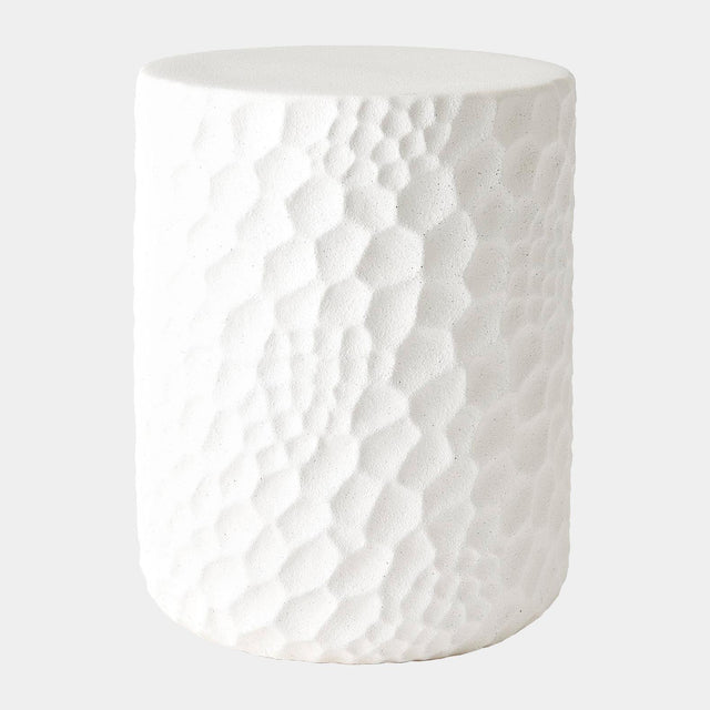 Surya GV Brorie Brorie Chiseled Garden Stool-White 20"H x 15"W x 15"D Garden Stool