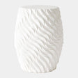Surya GV Wave Garden Wave Garden Stool-White 20"H x 16"W x 16"D Garden Stool