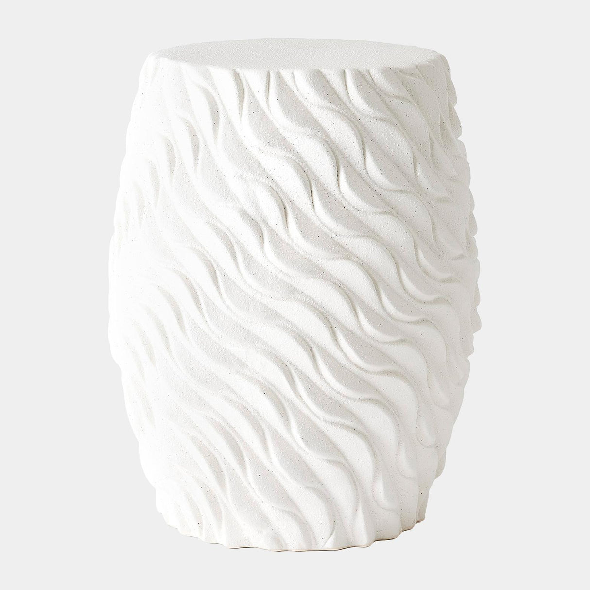 Surya GV Wave Garden Wave Garden Stool-White 20"H x 16"W x 16"D Garden Stool