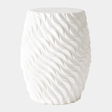 Surya GV Wave Garden Wave Garden Stool-White 20"H x 16"W x 16"D Garden Stool