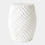 Surya GV Wave Garden Wave Garden Stool-White 20"H x 16"W x 16"D Garden Stool