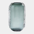 Surya GV Side Squiggle Side Squiggle Vase-Gray 12"H x 5"W x 8"D Vase