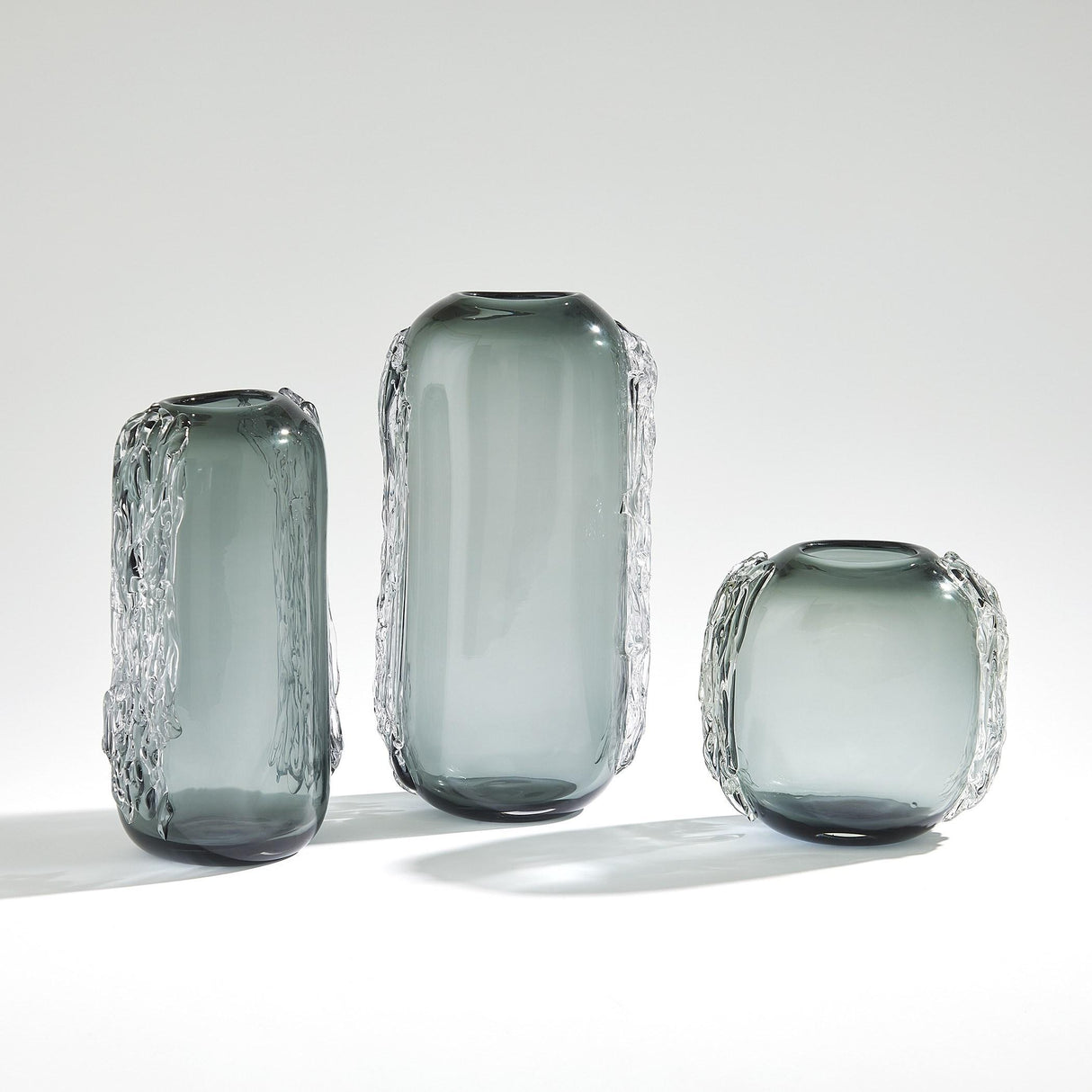 Surya GV Side Squiggle Side Squiggle Vase-Gray 8"H x 6"W x 9"D Vase
