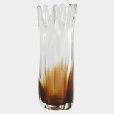 Surya GV Rebound Rebound Six Point Glass Vase-Amber 12"H x 5"W x 5"D Vase