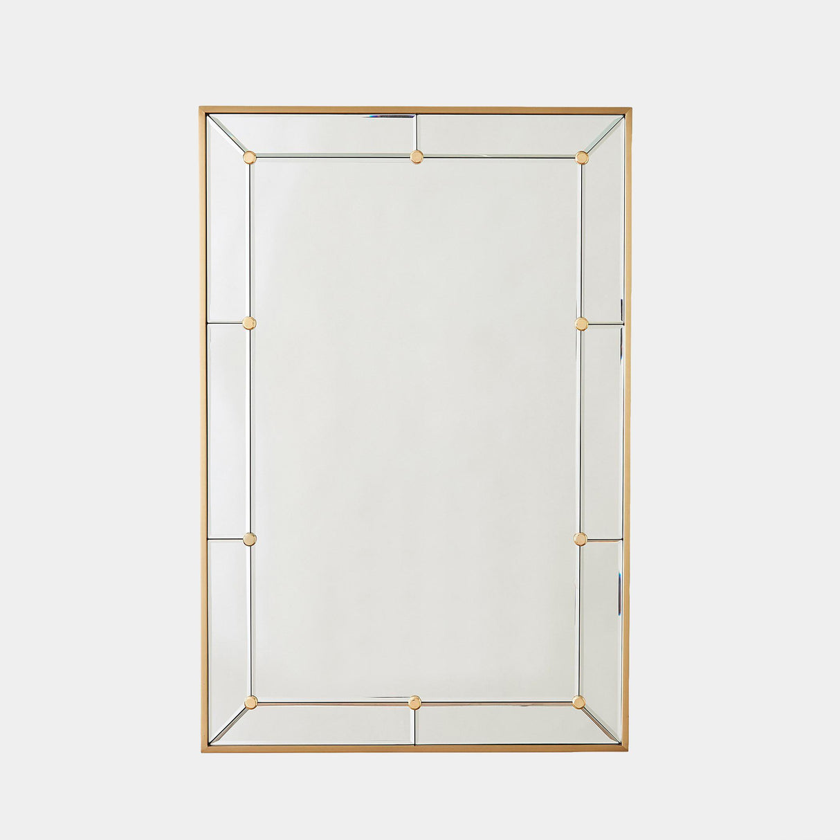 Surya GV Claus Claus Stud Mirror-Brushed Brass 36"H x 24"W x 1"D Mirror