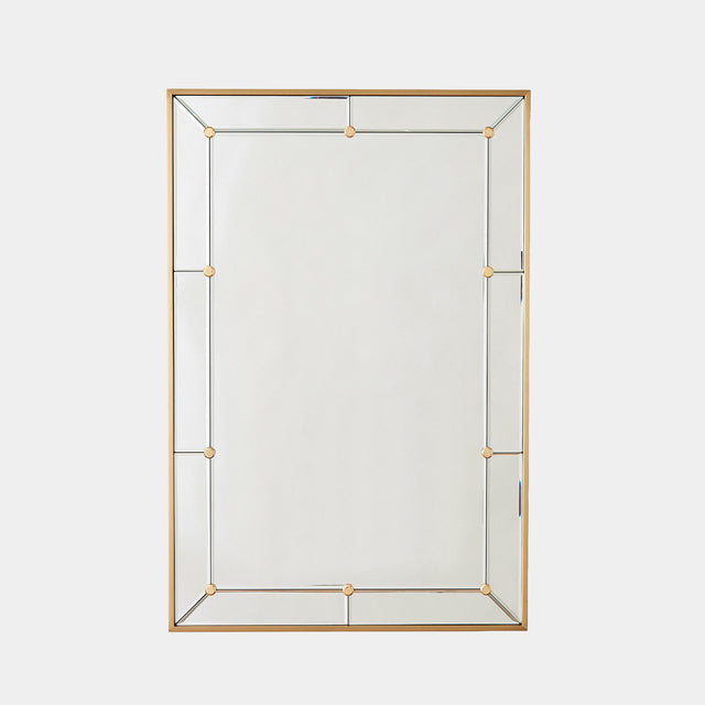 Surya GV Claus Claus Stud Mirror-Brushed Brass 36"H x 24"W x 1"D Mirror