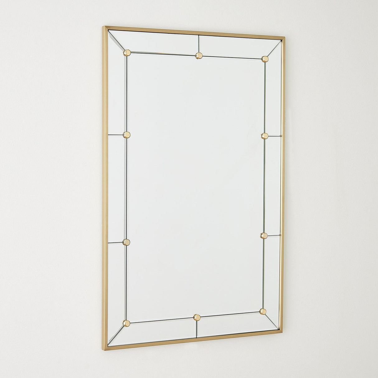 Surya GV Claus Claus Stud Mirror-Brushed Brass 36"H x 24"W x 1"D Mirror