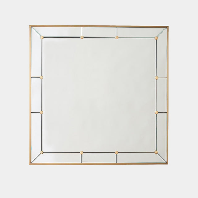 Surya GV Claus Claus Stud Mirror-Brushed Brass 32"H x 32"W x 1"D Mirror