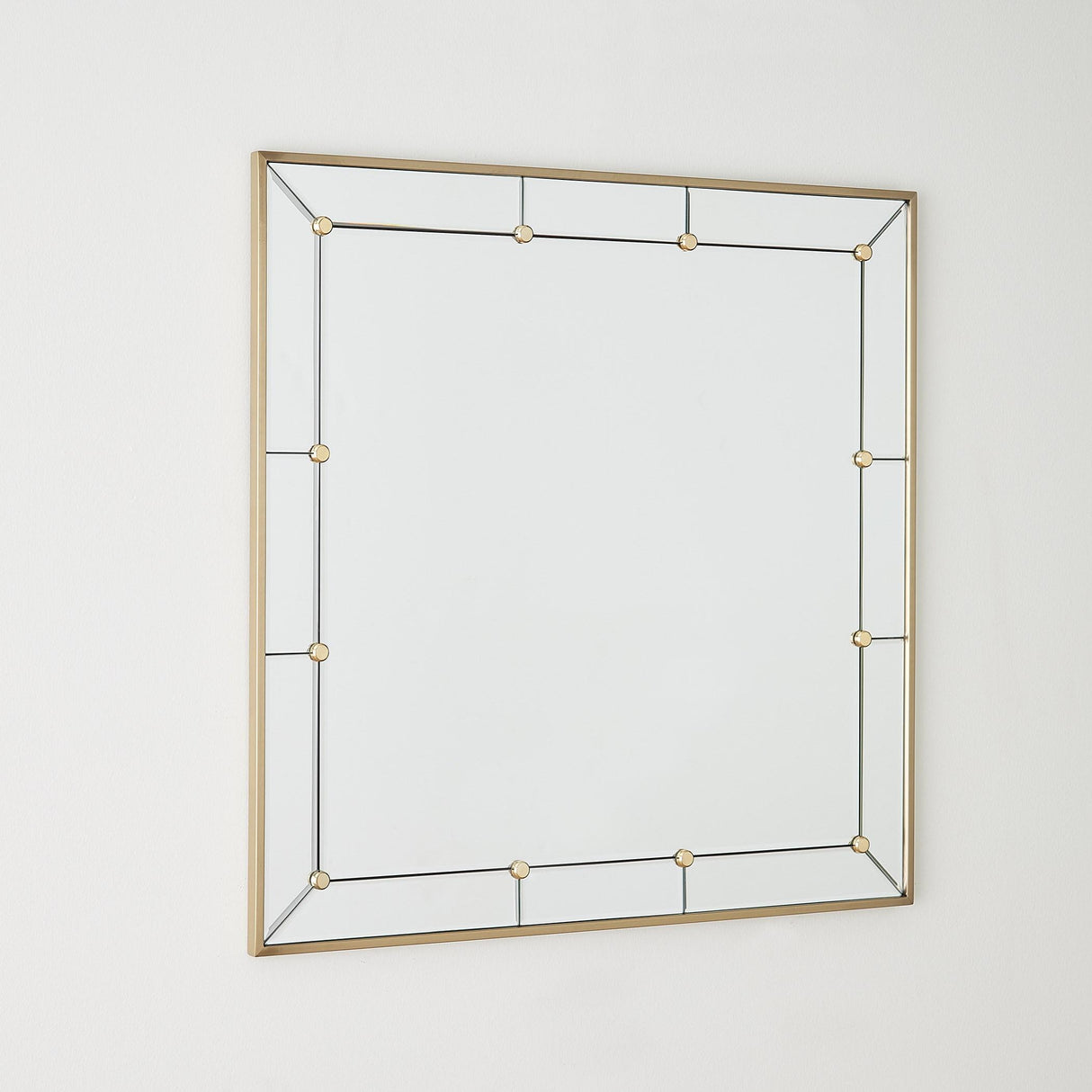 Surya GV Claus Claus Stud Mirror-Brushed Brass 32"H x 32"W x 1"D Mirror