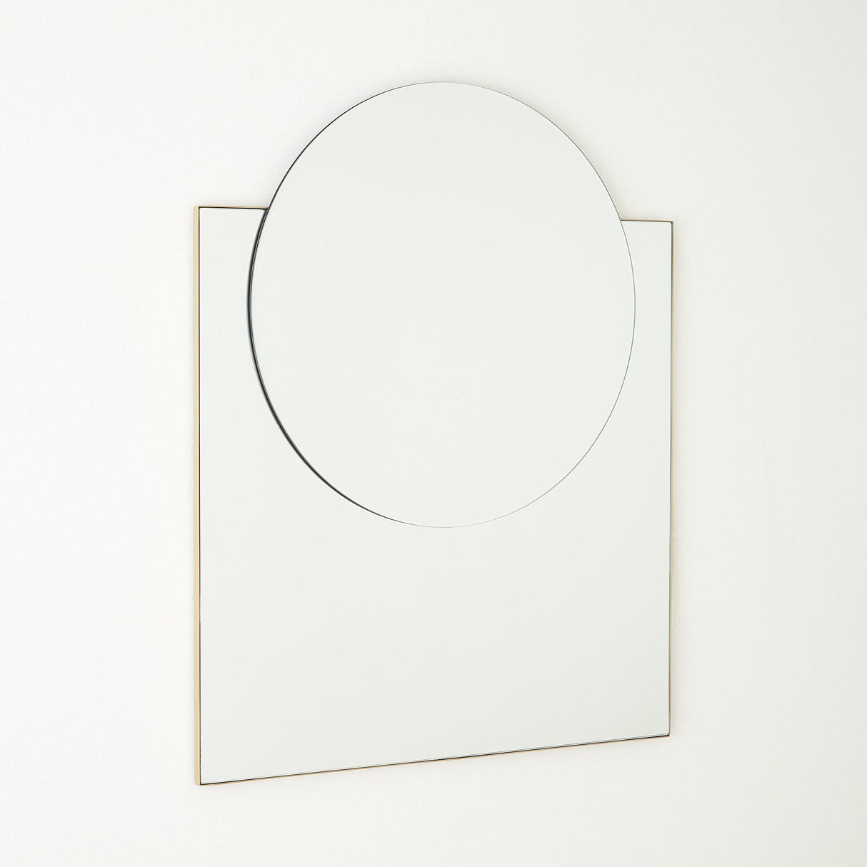 Surya GV Mila Mila Square/Circle Mirror-Brushed Brass 35"H x 28"W x 1"D Mirror