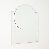 Surya GV Mila Mila Square/Circle Mirror-Brushed Brass 35"H x 28"W x 1"D Mirror
