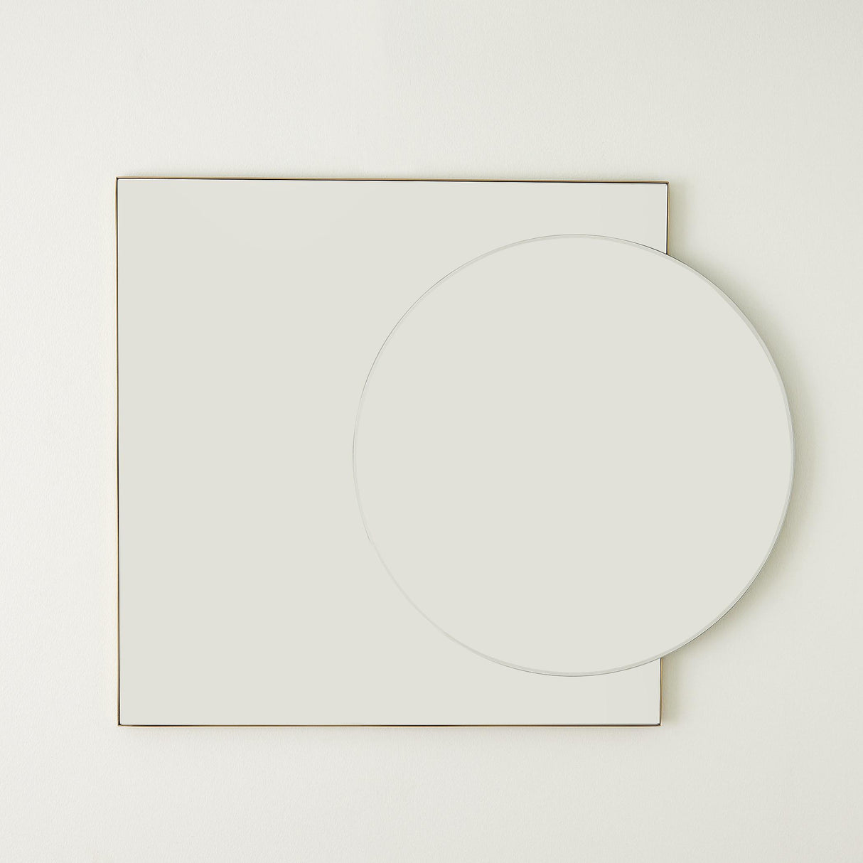Surya GV Mila Mila Square/Circle Mirror-Brushed Brass 35"H x 28"W x 1"D Mirror