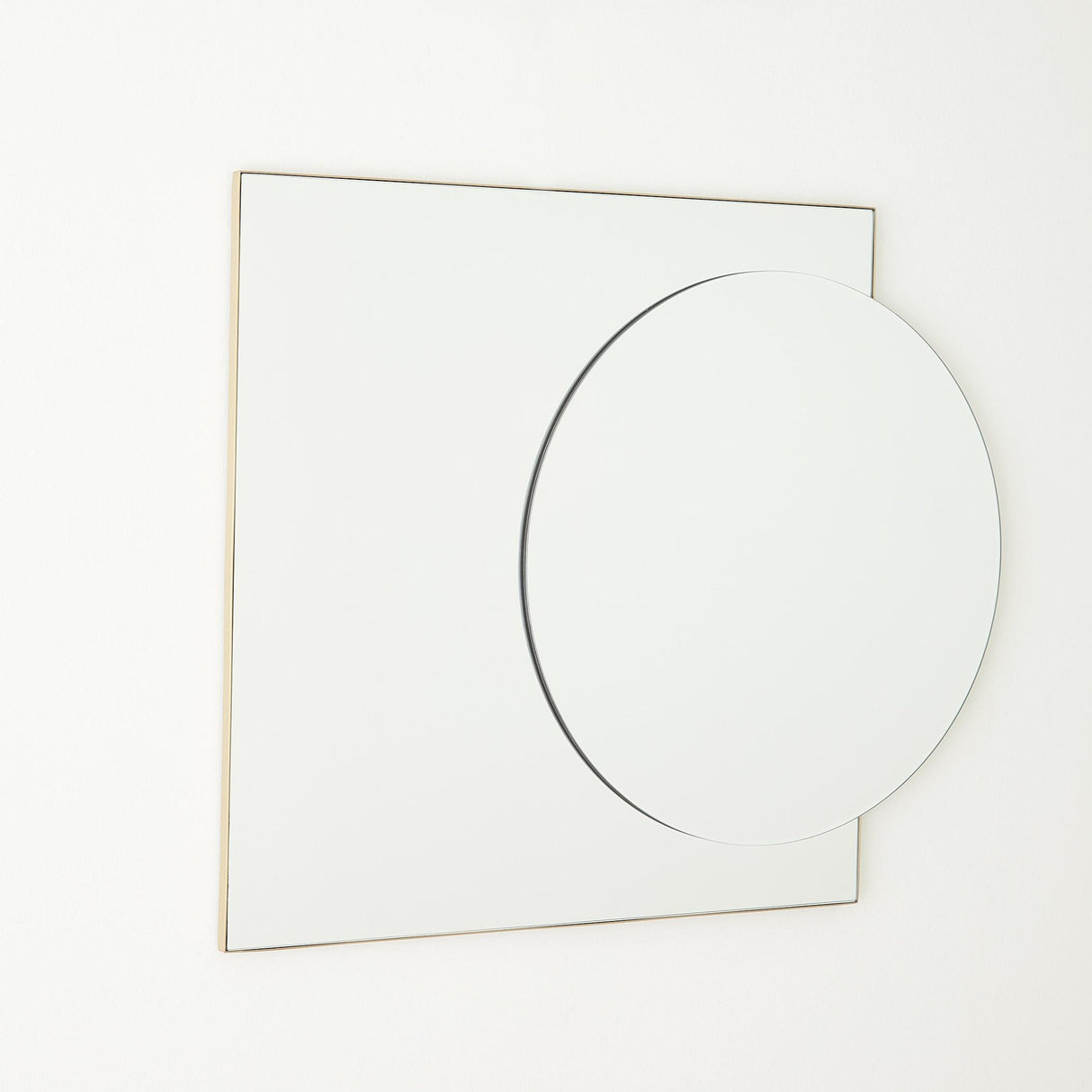Surya GV Mila Mila Square/Circle Mirror-Brushed Brass 35"H x 28"W x 1"D Mirror