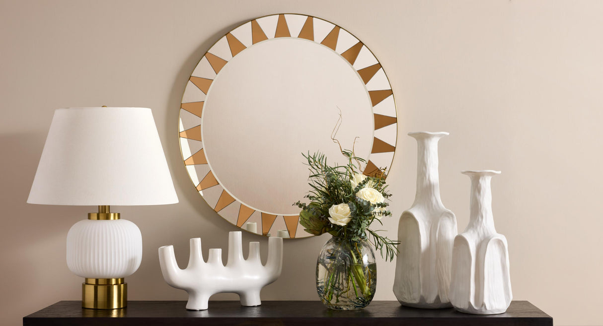 Surya GV Sun Sun Mirror-Brass 32"H x 32"W x 1"D Mirror
