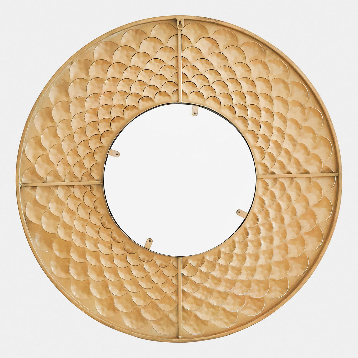 Surya GV Fish Scale Fish Scale Wall Mirror-Gold 32"H x 32"W x 1"D Mirror