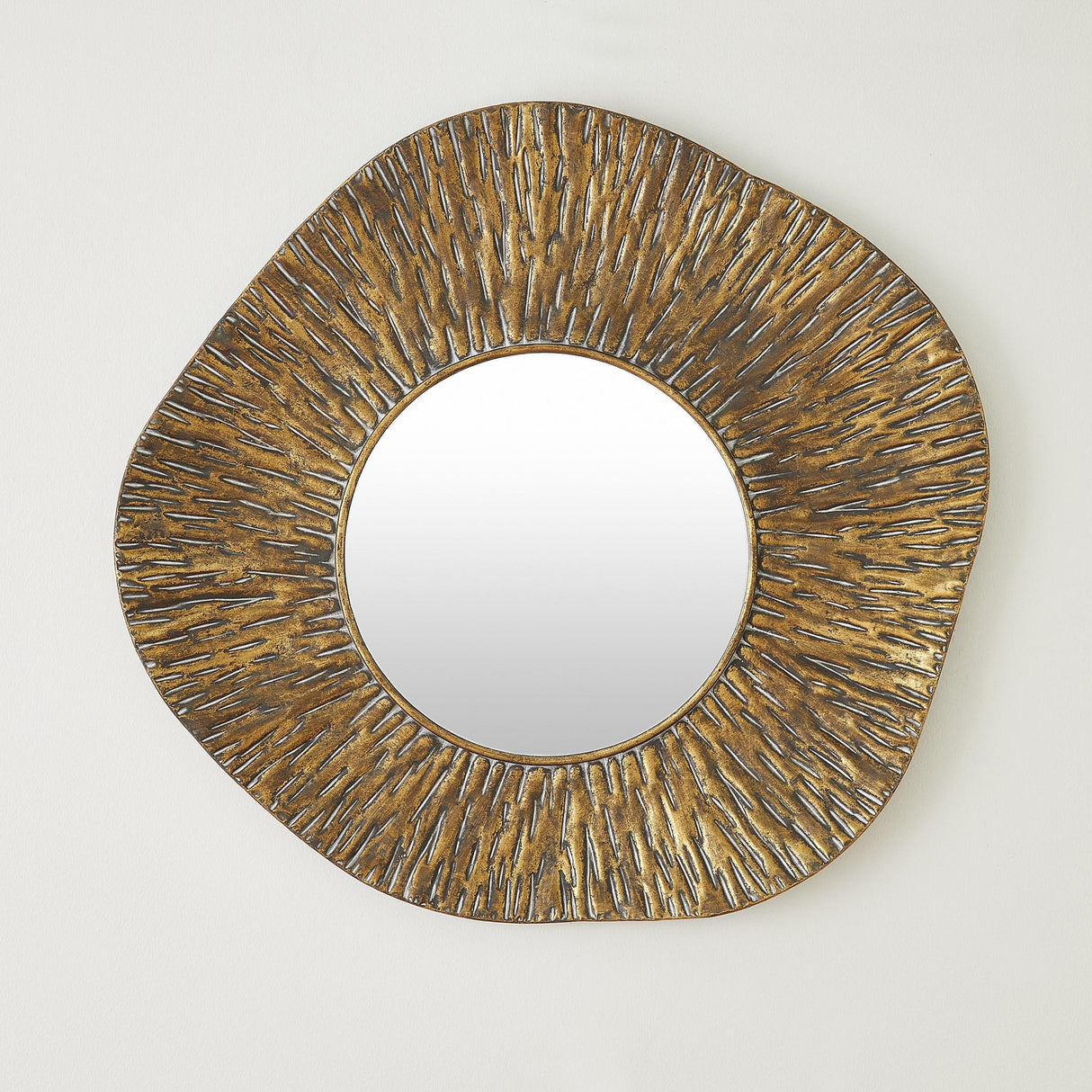 Surya GV Ameba Ameba Wall Mirror-Antique Gold 34"H x 31"W x 3"D Mirror