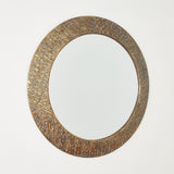 Surya GV Lahar Cliffside Round Mirror-Antique Copper 32"H x 32"W x 2"D Mirror