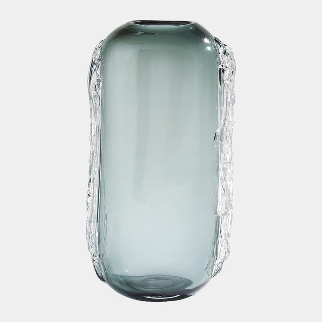 Surya GV Side Squiggle Side Squiggle Vase-Gray 15"H x 5"W x 8"D Vase