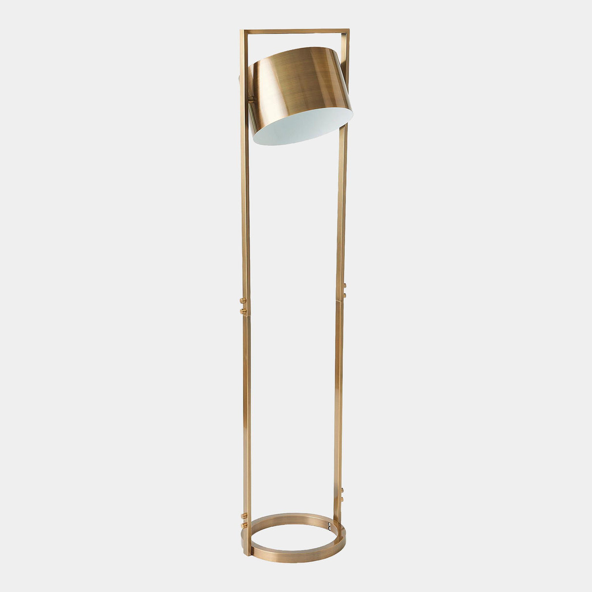 Surya GV Key Key Light Metal Floor Lamp-Antique Brass 61"H x 14"W x 14"D Floor Lighting