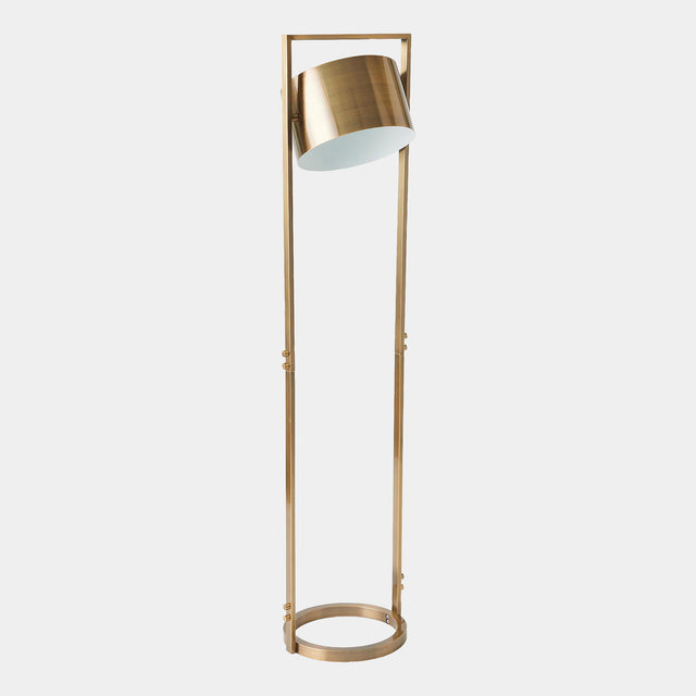 Surya GV Key Key Light Metal Floor Lamp-Antique Brass 61"H x 14"W x 14"D Floor Lighting