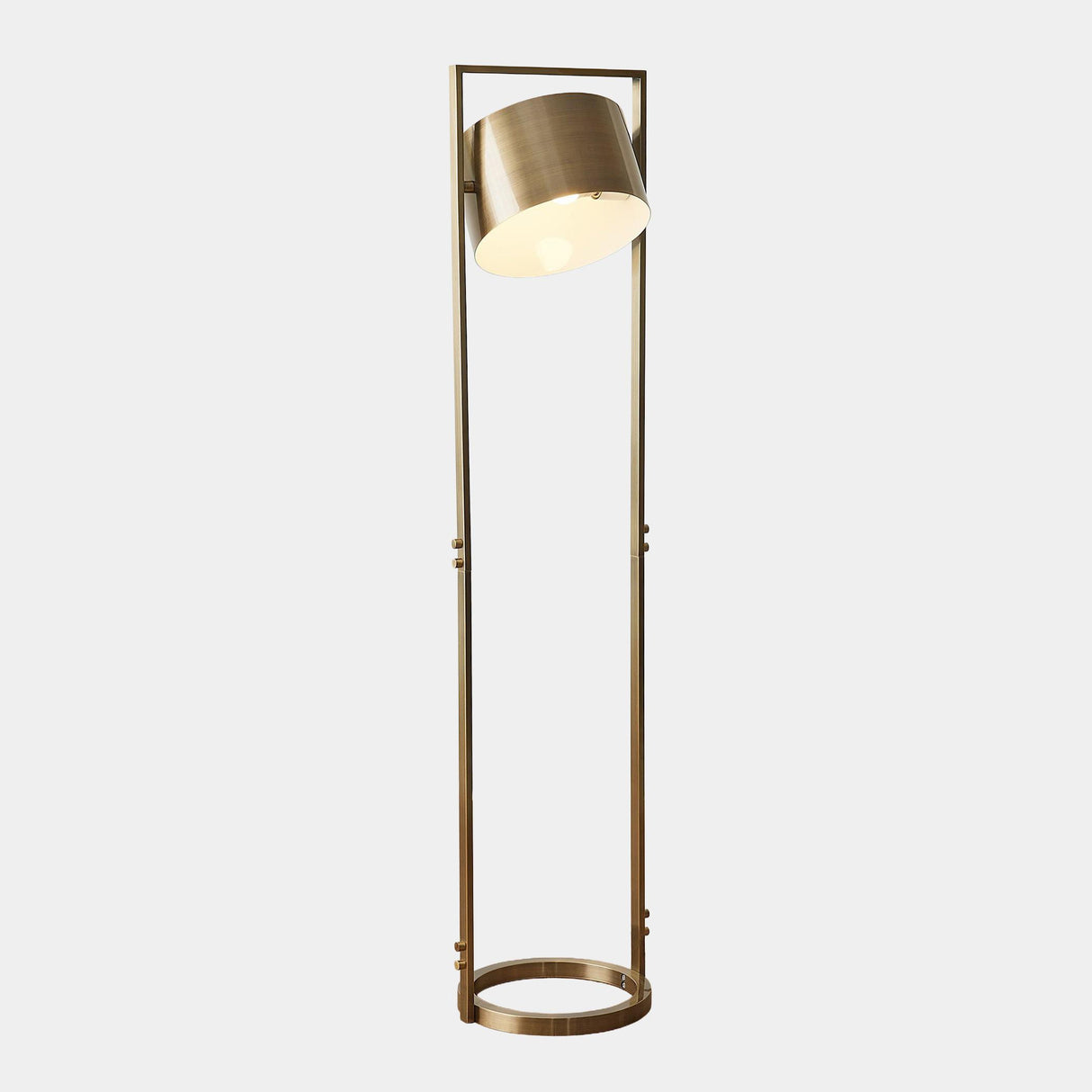 Surya GV Key Key Light Metal Floor Lamp-Antique Brass 61"H x 14"W x 14"D Floor Lighting