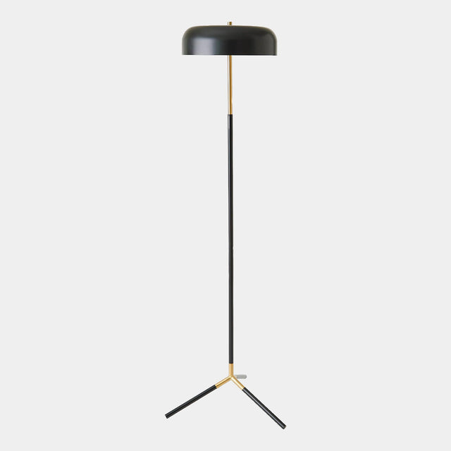 Surya GV Carly Carson Dome Floor Lamp-Black/Brass 60"H x 14"W x 14"D Floor Lighting