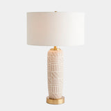 Surya GV Square and Lines Square and Lines Table Lamp-Beige 29"H x 18"W x 18"D Table Lighting
